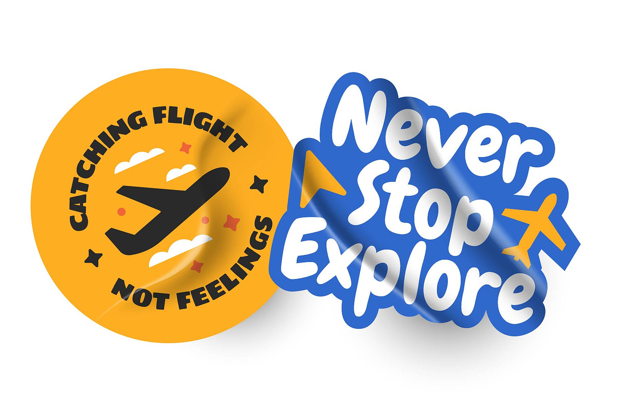 Retro travel Digital Stickers Bundle, an Object Graphic by TSRY (Photo 3 of 3)