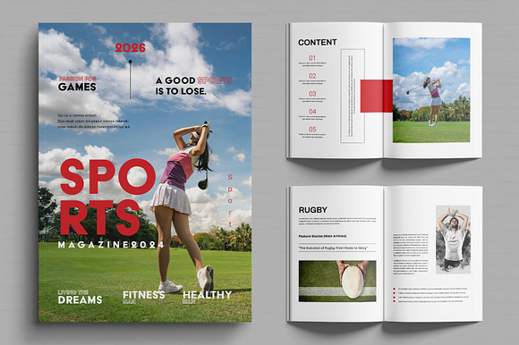 Sports Magazine Layout preview 7