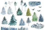 Watercolor Clipart Winter Forest png, an Illustration by KomtsyanTatyanaArt (Thumbnail 2 of 4)