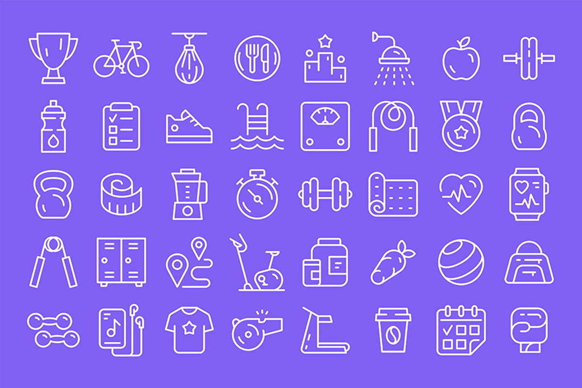 Fitness Icons set, an Outline Icon by Volyk (Photo 3 of 5)