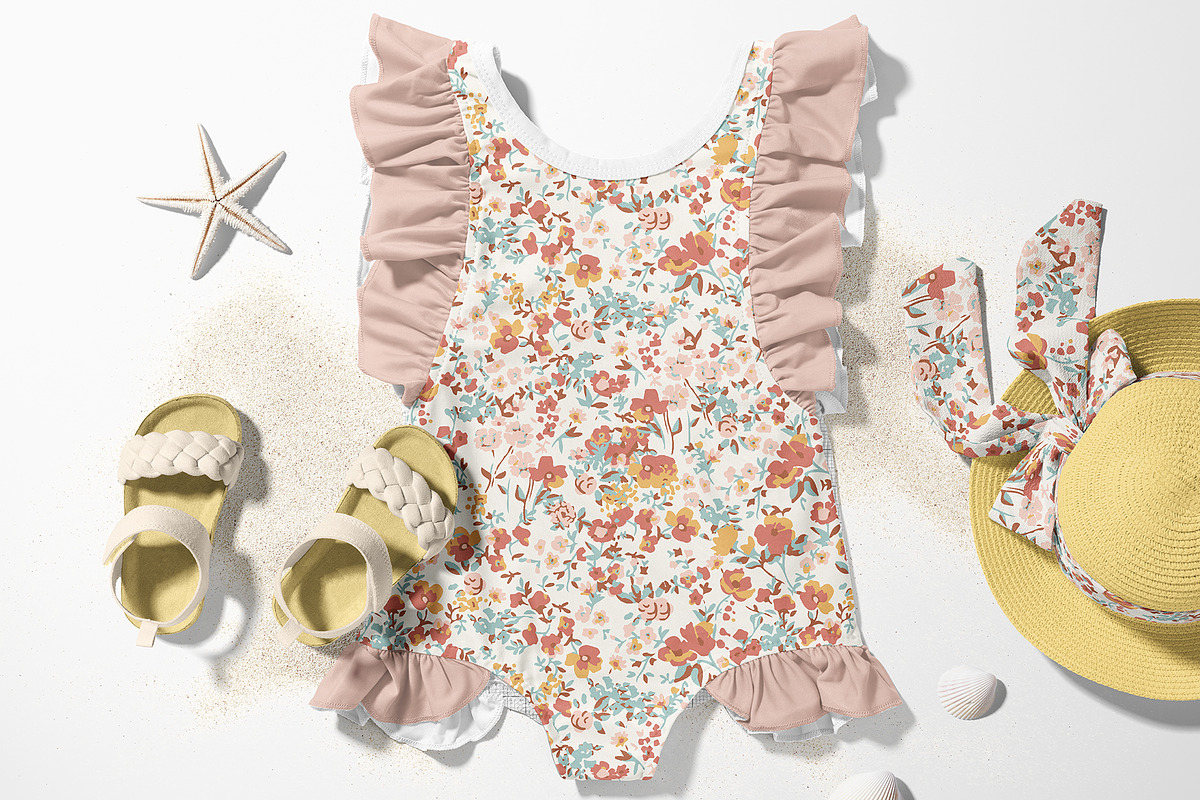 Soft Romantic Flower Pattern, a Pattern Graphic by StudioGlouna (Photo 6 of 6)