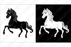 Horse Cartoon Cute Animal Character, an Animal Illustration by Christos Georghiou