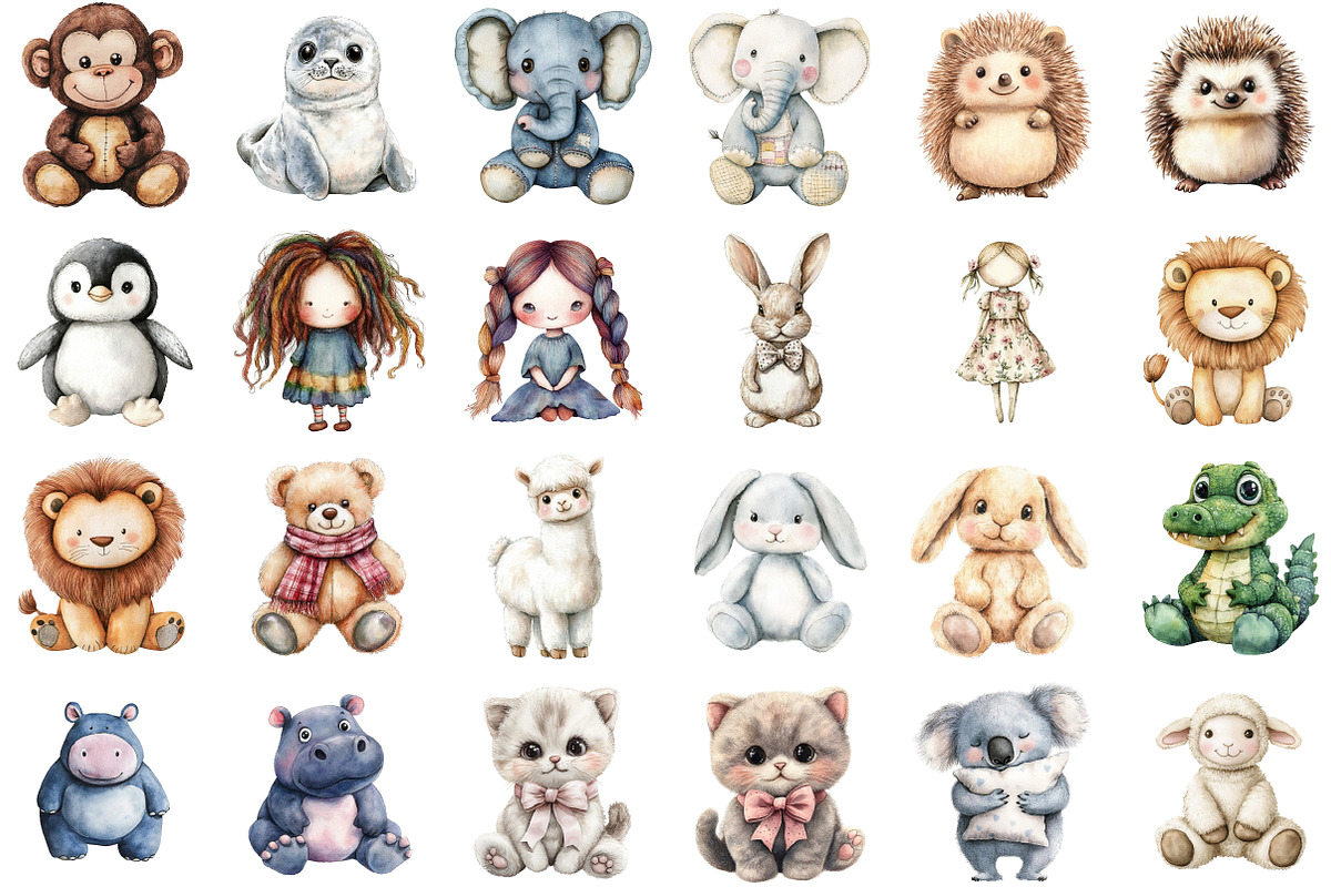 Soft Toy Nursery Clipart Set, an Illustration by Sublimation Artist (Photo 2 of 6)