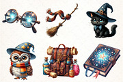 Cute Magic School Watercolor Clipart, an Illustration by Pixels.Craft (Thumbnail 2 of 7)