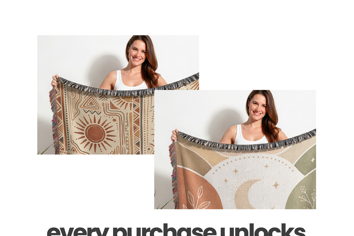 Jacquard Woven Blanket Mockup, an Apparel Mockup by Mockups Studio (Photo 8 of 9)