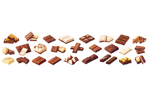 Chocolate bar set. Pieces of milk, a Food Illustration by Stock-Smart-Start