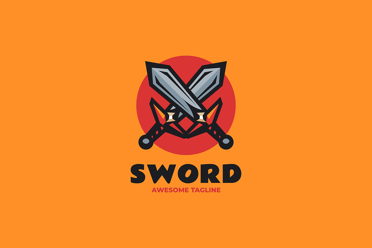 Sword Simple Mascot Logo, a Branding & Logo Template by Artnivora.Std