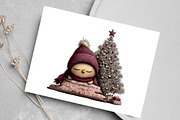 Whimsical Christmas Chick Clipart, an Illustration by Canvas Craft (Thumbnail 5 of 7)