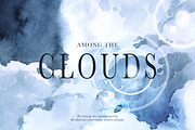 Among the Clouds watercolor set, a Wallpaper Graphic by Volha Studio (Thumbnail 1 of 12)