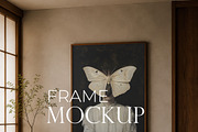 Japandi Bedroom Art Frame Mockup, a Household Mockup by AYAKA Studio Co. (Thumbnail 2 of 2)
