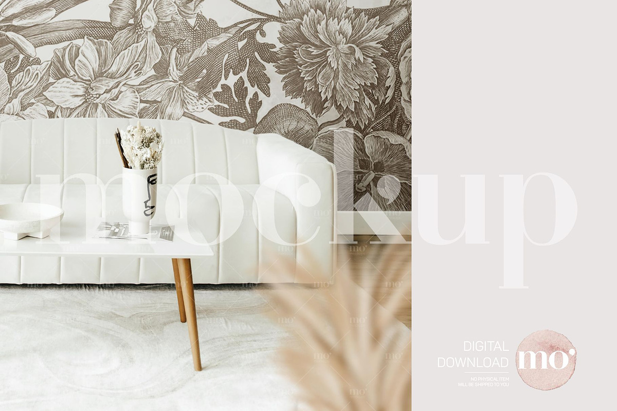 Living Room Wallpaper Mockup, a Product Mockup by MoMockups (Photo 6 of 6)