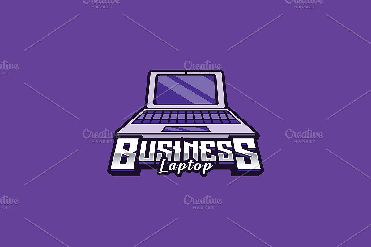 Laptop Mascot Logo Template, a Branding & Logo Template by HasnainGFX (Photo 2 of 3)