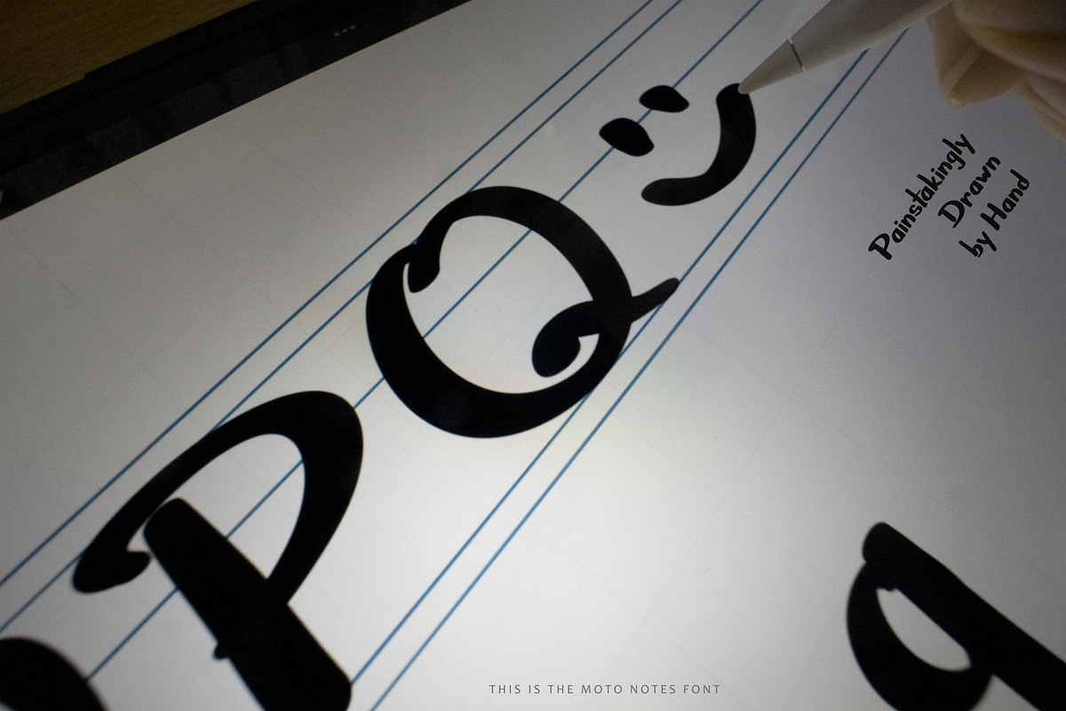 Moto Notes font (handwritten), a Font by kittym.ro (Photo 10 of 10)