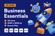 20 Business Essentials 3D Icon Set, an Object 3D Model by Bilicube Studio (Thumbnail 1 of 6)