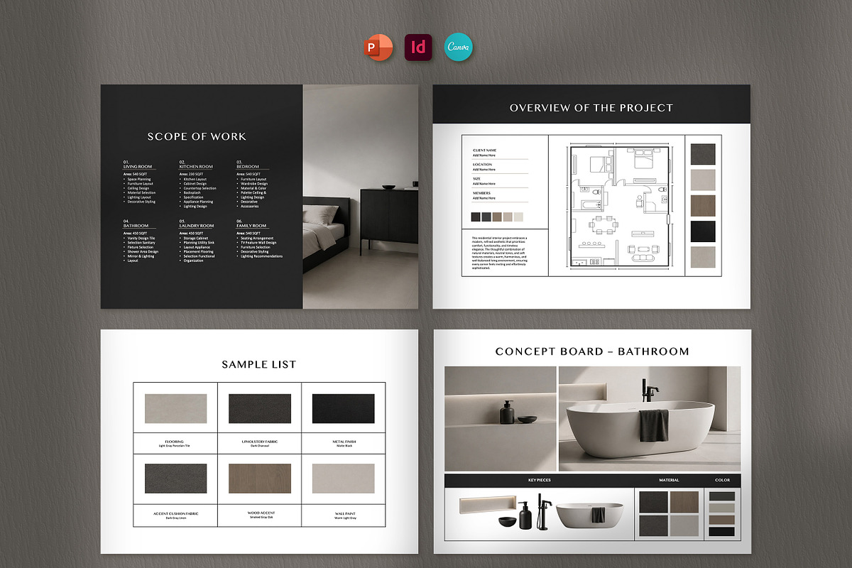 Interior Design Presentation Templat, a Presentation Template by SKY CREATION (Photo 2 of 7)