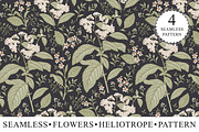 Seamless Flowers heliotrope pattern, a Pattern Graphic by Vintage (Thumbnail 1 of 16)