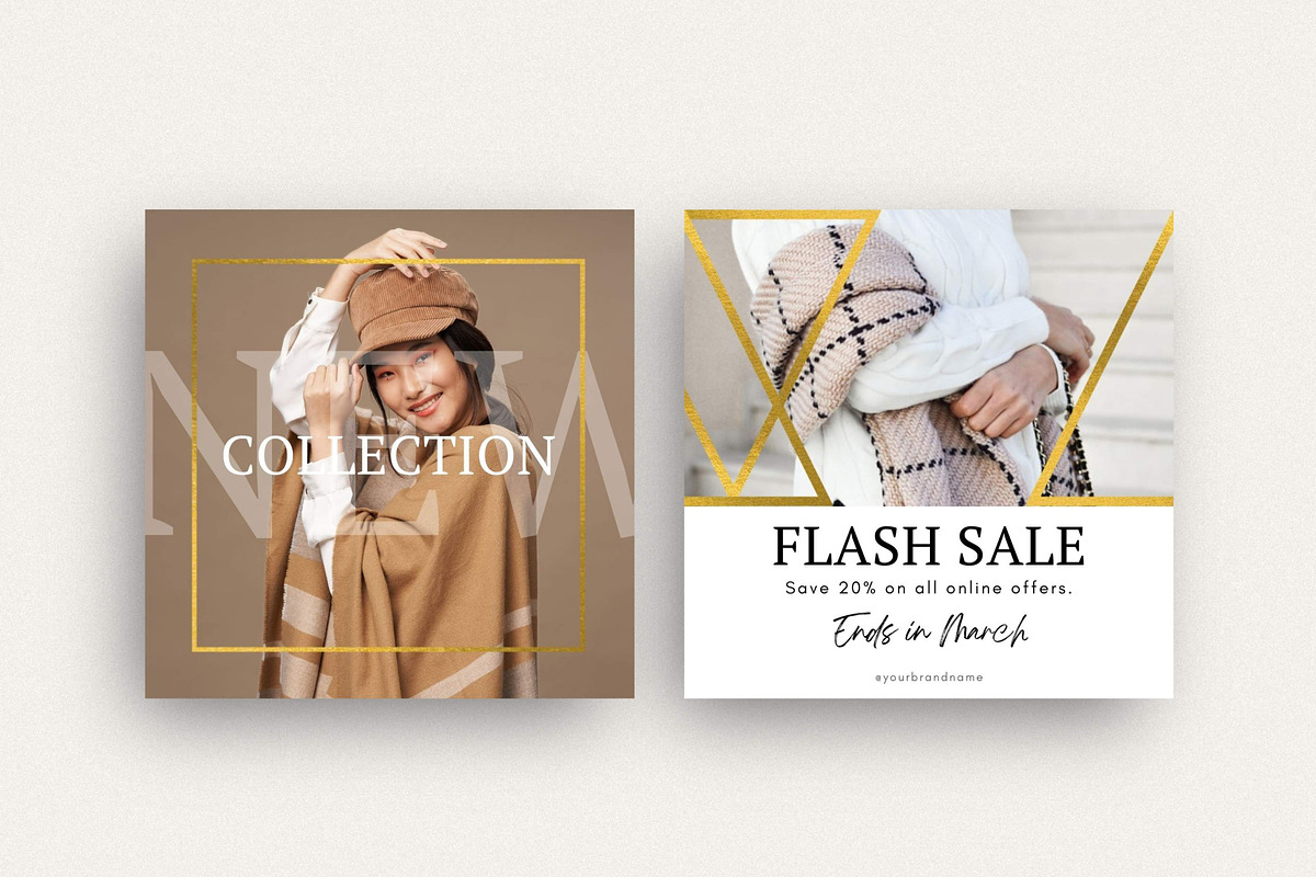 Gold Instagram Post Pack Canva, a Social Media Template by DeeBeeDesign (Photo 4 of 9)