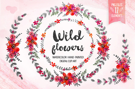 Wild flowers - Floral clip art