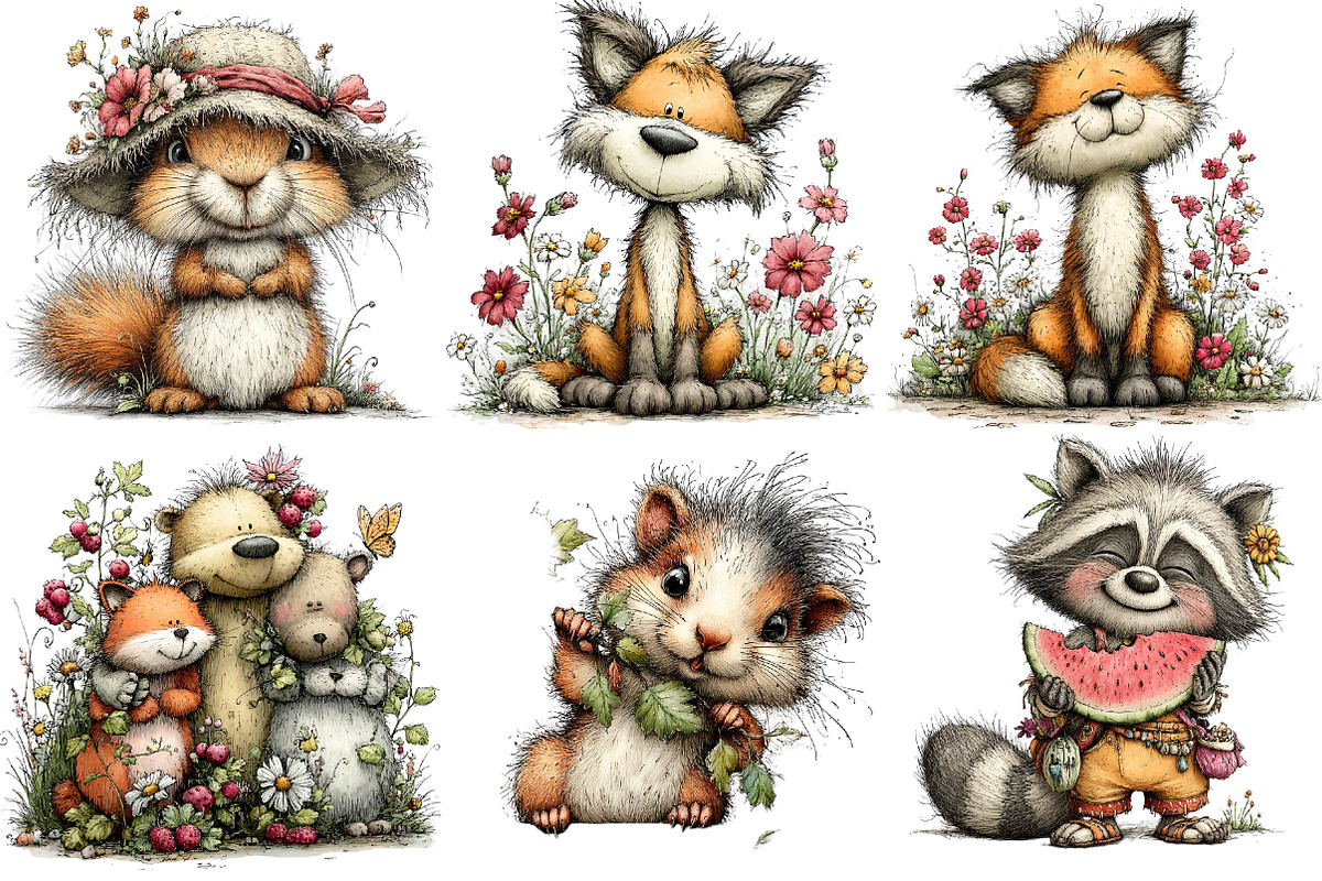 Whimsical Summer Woodland Animal Cli, an Illustration by DreamPrint404 (Photo 4 of 4)