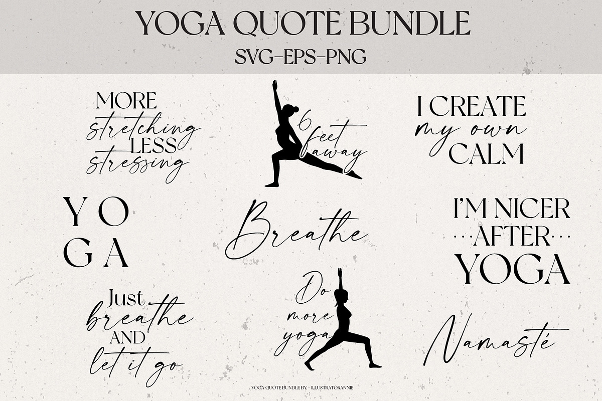 Yoga SVG Quote Bundle, an Object Graphic by IllustratorAnnie (Photo 1 of 5)