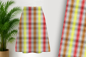 Yellow and Red Geometric Seamless, a Pattern Graphic by Sharon Schwalbe