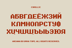 Arcana Game Pixel Font