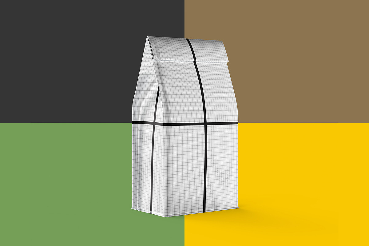 Coffee Pouch Back 3/4 view, a Packaging Mockup by easymock (Photo 5 of 7)