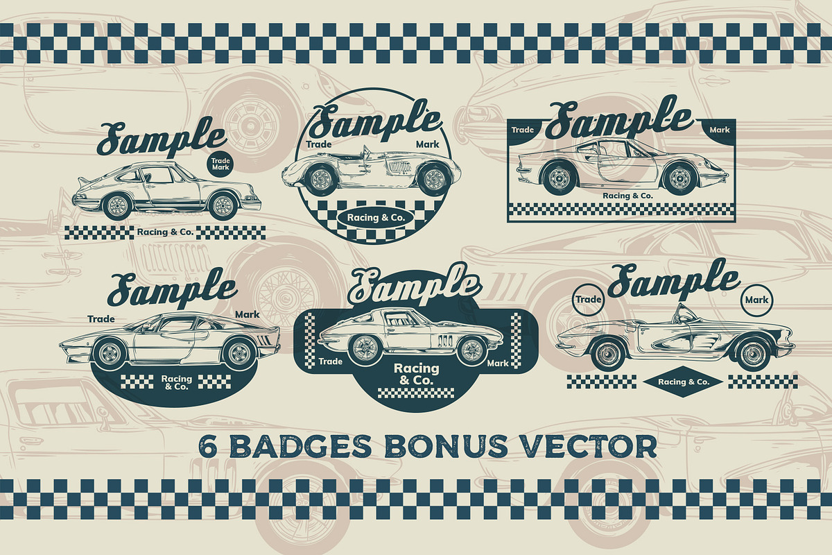 Classic Car Vector Kit, an Illustration by Dawnside Graphic (Photo 3 of 4)