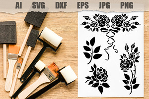 Stencil Roses