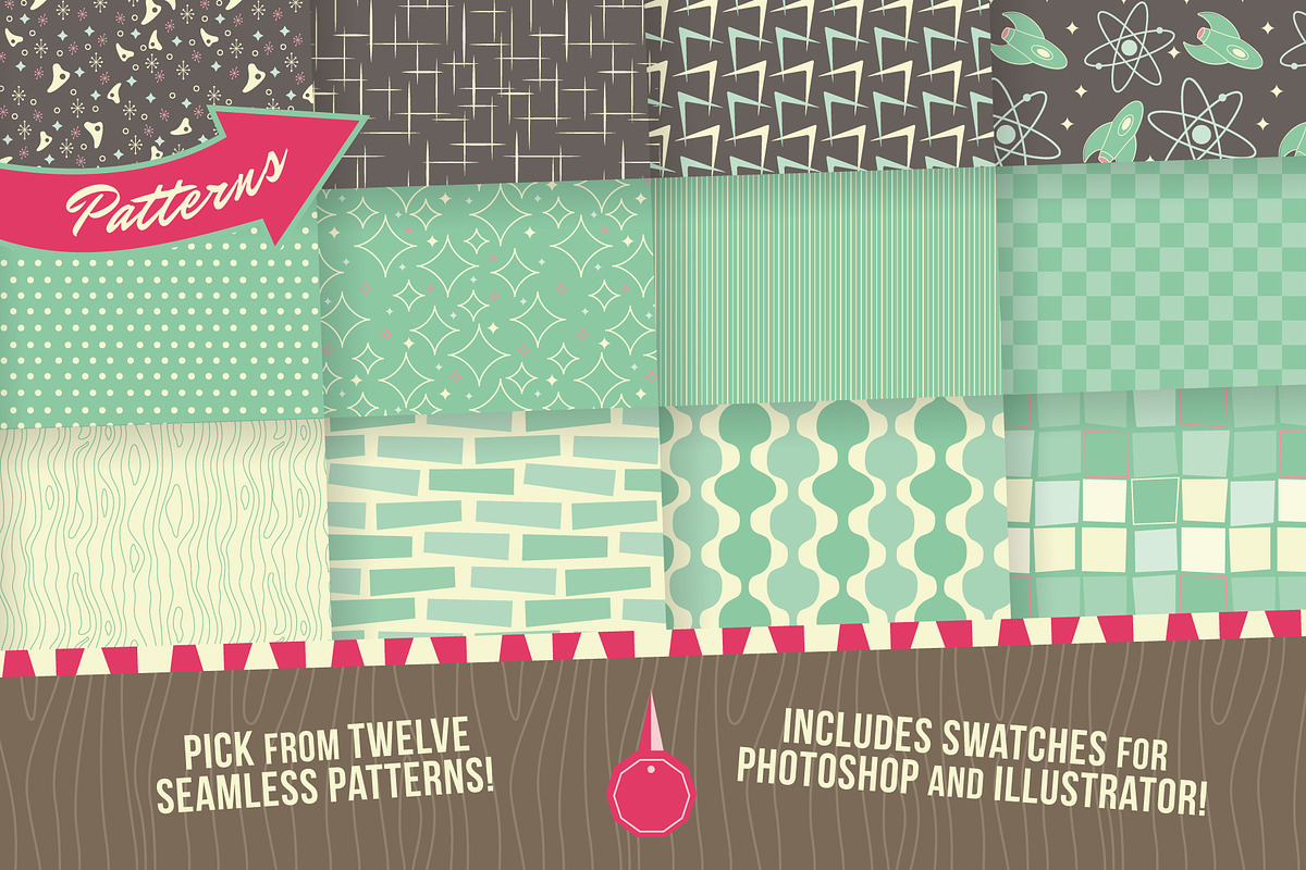 Epic 1950s Retro Graphics Bundle, an Illustration by Wingsart Studio (Photo 5 of 5)