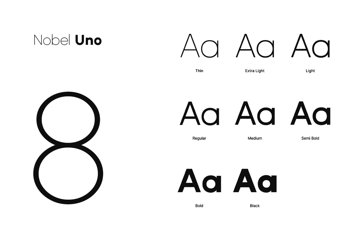 NOBEL UNO - Modern Font Family, a Sans Serif Font by Designova® (Photo 8 of 12)