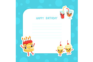 Happy Birthday Banner Template with, an Illustration by TopVectors