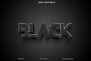 Black 3D Text Effect for a Bold, a Layer Style Add-On by Imamul001