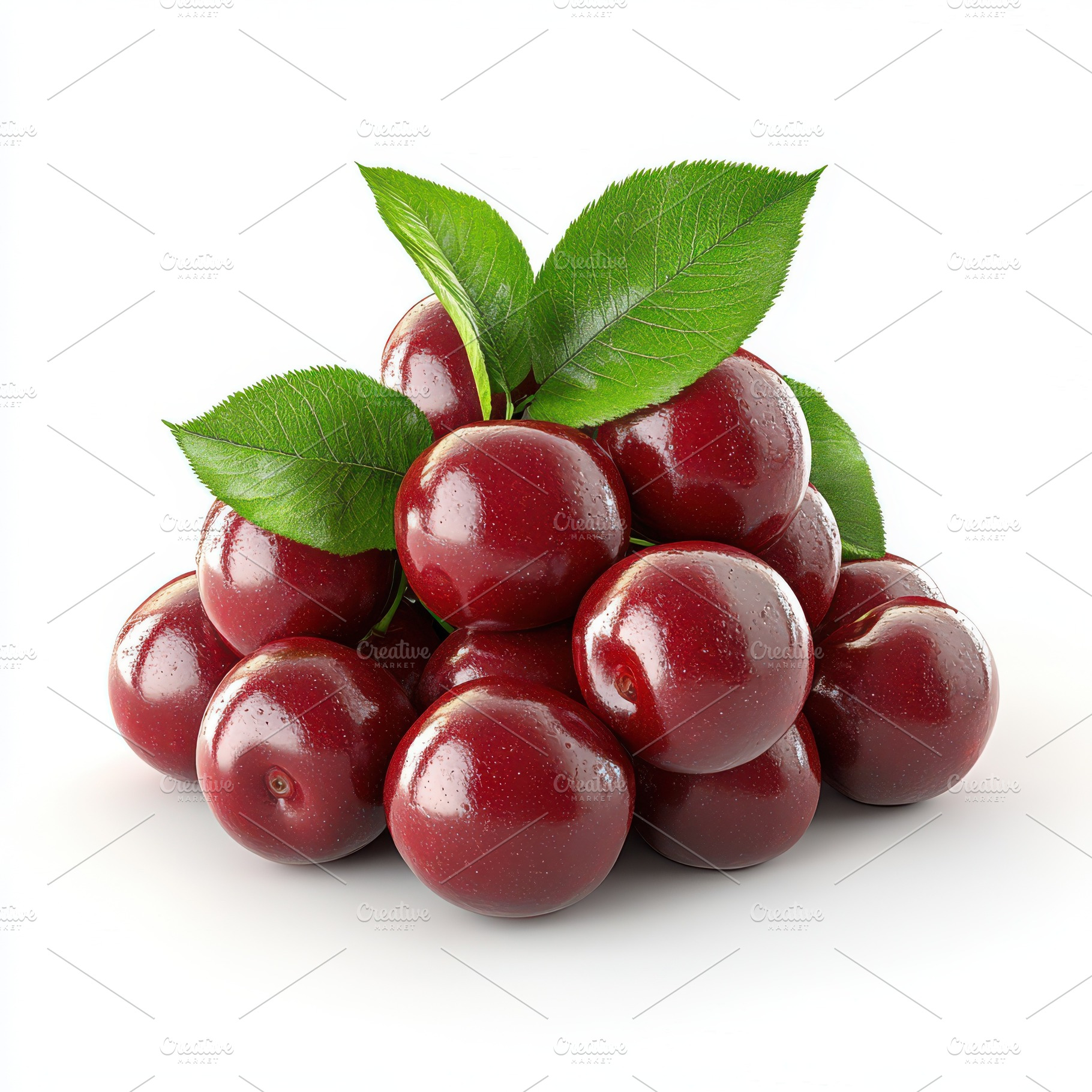 Pile of Cherry isolated on transpare, a Food & Drink Photo by Pixeness Studio