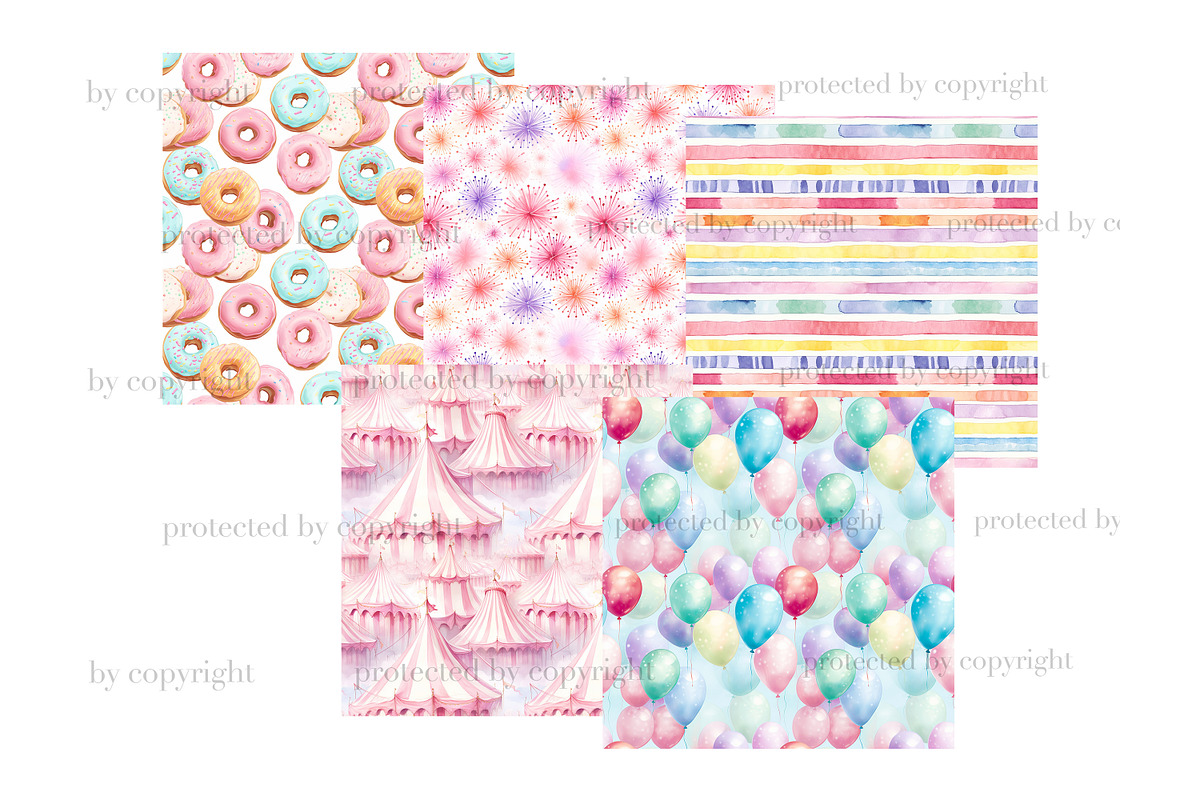 Carnival Digital Paper, a Pattern Graphic by GlamArtZhanna (Photo 4 of 4)