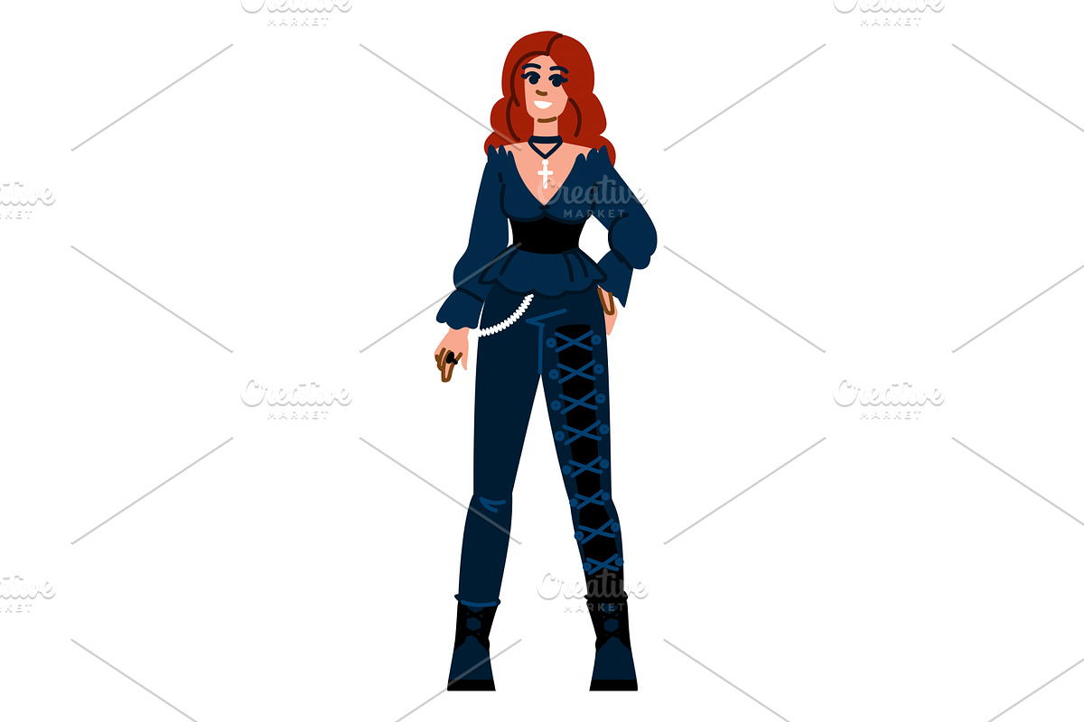 Confident redhead woman wearing, an Object Illustration by pikepicture