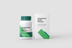 Supplement Bottle Packaging Mockup