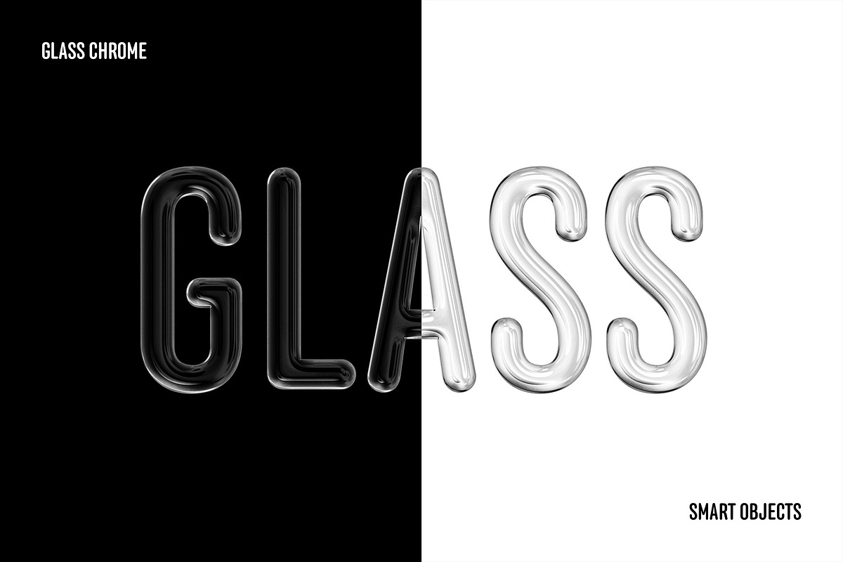 Glass Chrome Text & Logo Effect, a Layer Style Add-On by Design Squad (Photo 1 of 5)