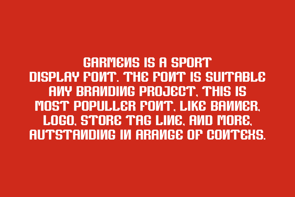 Garmens - Sport Font, a Sans Serif Font by QR Design Studio (Photo 3 of 7)