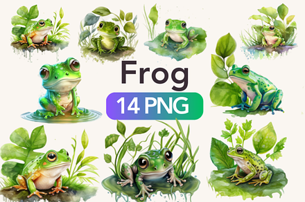 Watercolour Cute Frogs