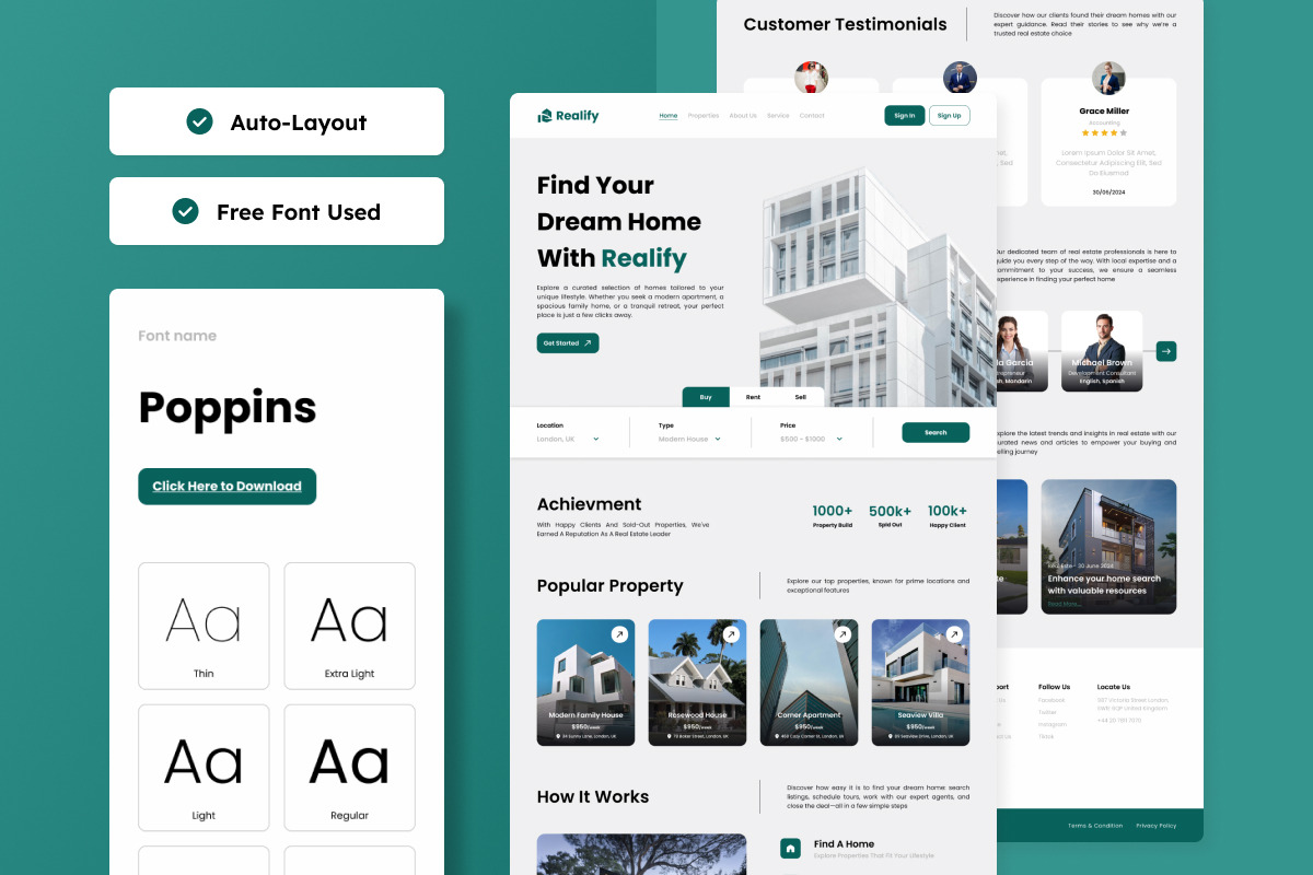 Realify - Real Estate Landing Page, a Landing Page Template by trabaskriya (Photo 3 of 5)