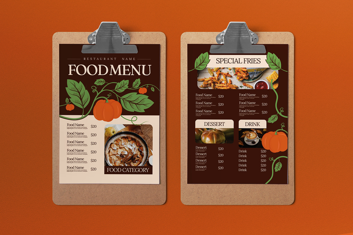 Autumn Food Menu