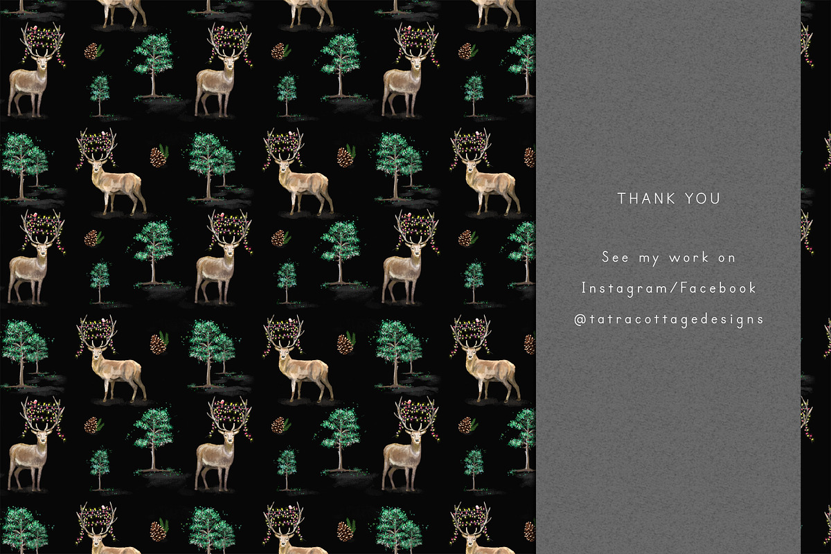 Christmas Deer Seamless Pattern, a Pattern Graphic by Tatra Cottage Designs (Photo 6 of 6)