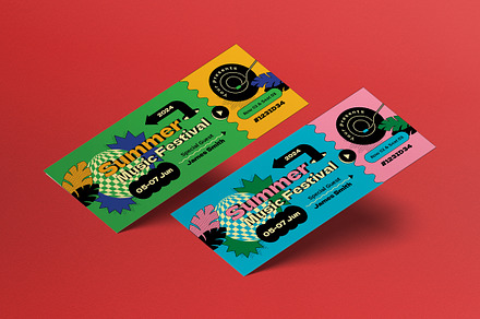 Summer Music Ticket, a Card Template by graphicook