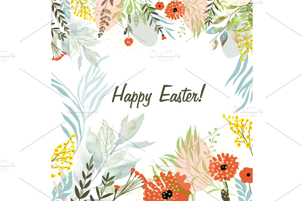 Happy Easter greeting card with egg, an Object Illustration by Nenahliadava Design