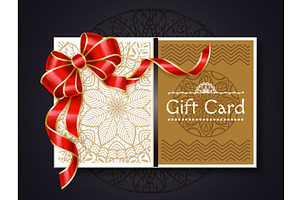 Gift Card Paper Certificate With Red