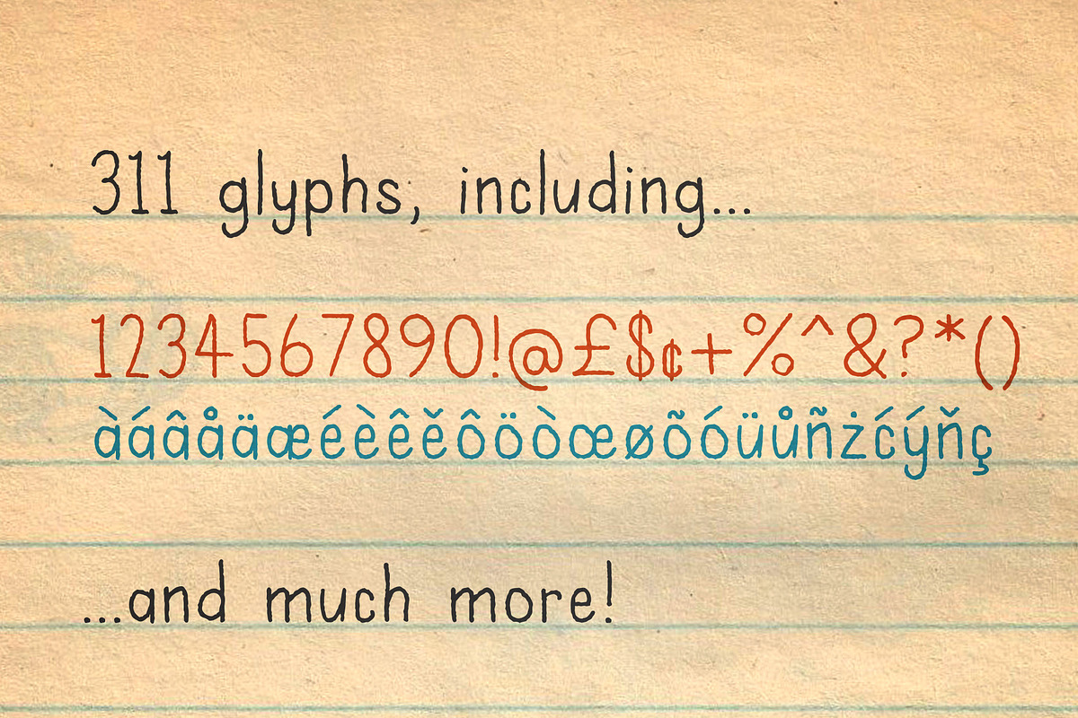 Schoolbook — A hand drawn font preview 3