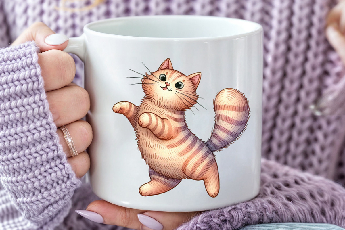 Watercolor Cute Doodle Cat Clipart, an Animal Illustration by Rose Art (Photo 6 of 7)