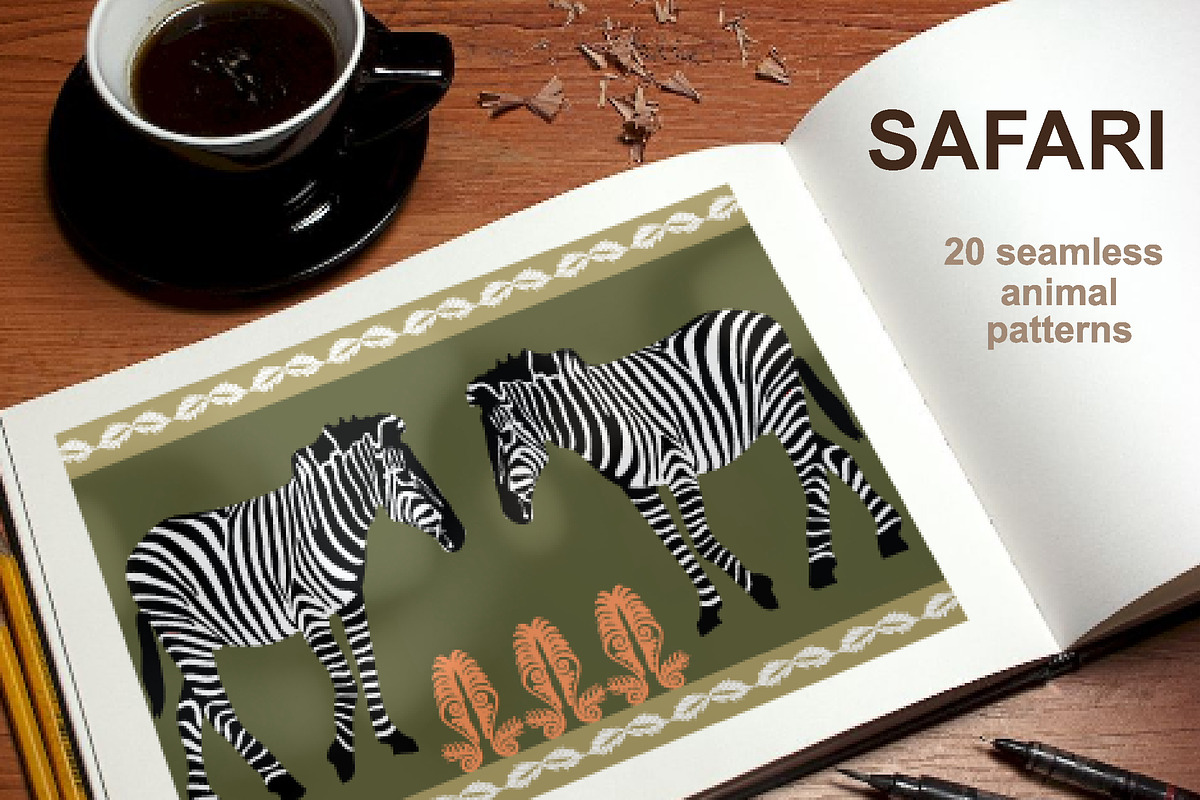 Safari Set. Seamless Animal Prints, a Pattern Graphic by Svetlana Kononova (Photo 1 of 9)