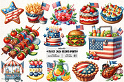 4th of July Foods Party Clipart, an Illustration by Pixels.Craft (Thumbnail 1 of 7)